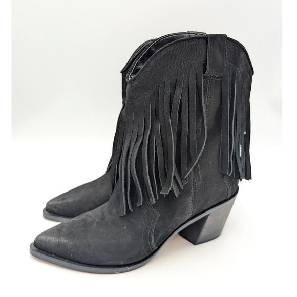 Dolce Vita Kaylie Pointed Toe Western Boots Women's Black Nubuck Size US9M EU40 - Picture 1 of 12